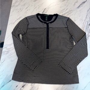 Ralph Lauren Navy and White Striped Top